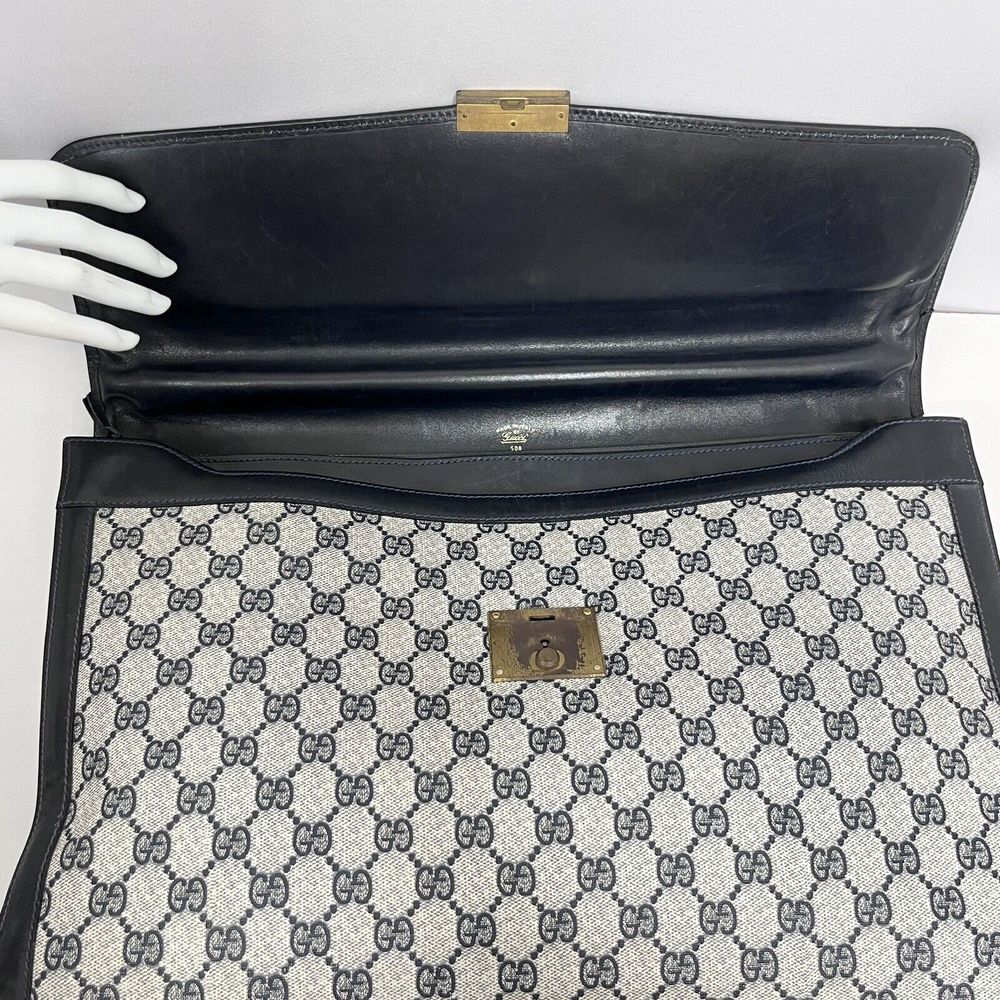 Gucci Black and Gray Monogram Briefcase - Picture 6 of 16